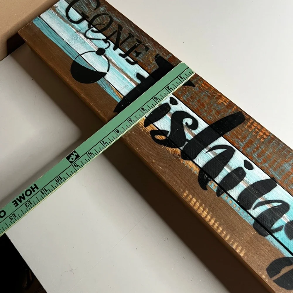 Sweet Bird & Co‎ Gone Fishing Reclaimed Wood Wall Art Sign Rustic Cabin Decor